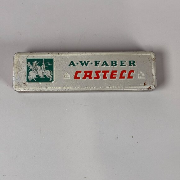 A.W. Faber Castell Vintage 3 Unsharpened Drawing Pencil Set In Metal Tin USA - Picture 1 of 7